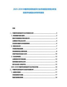 2025-2030中國(guó)手機(jī)耳機(jī)配件行業(yè)市場(chǎng)現(xiàn)狀供需分析及投資評(píng)估規(guī)劃分析研究報(bào)告