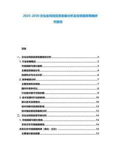 2025-2030文化業(yè)風(fēng)險(xiǎn)投資發(fā)展分析及投資融資策略研究報(bào)告