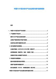 中國OLED顯示技術(shù)產(chǎn)業(yè)化進程與替代趨勢報告