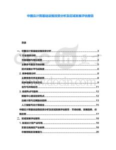 中國云計算基礎(chǔ)設(shè)施投資分析及區(qū)域發(fā)展評估報告
