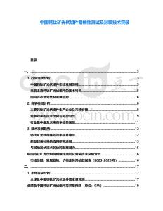 中國鈣鈦礦光伏組件耐候性測(cè)試及封裝技術(shù)突破