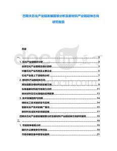 巴斯夫石化產(chǎn)業(yè)鏈發(fā)展前景分析及新材料產(chǎn)業(yè)鏈延伸方向研究報告