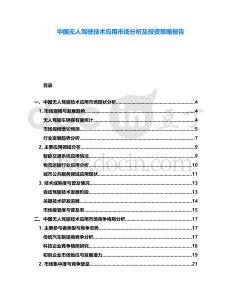 中國(guó)無(wú)人駕駛技術(shù)應(yīng)用市場(chǎng)分析及投資策略報(bào)告