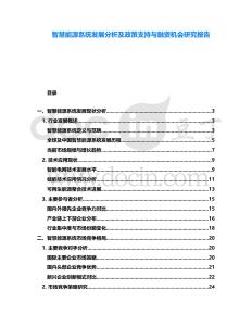 智慧能源系統(tǒng)發(fā)展分析及政策支持與融資機(jī)會(huì)研究報(bào)告