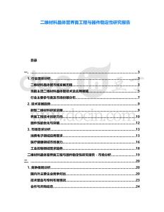二維材料晶體管界面工程與器件穩(wěn)定性研究報告