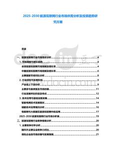 2025-2030能源互聯(lián)網(wǎng)行業(yè)市場供需分析及投資趨勢研究方案