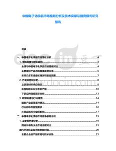 中國(guó)電子化學(xué)品市場(chǎng)格局分析及技術(shù)突破與融資模式研究報(bào)告