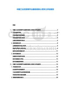 中國工業(yè)互聯(lián)網(wǎng)平臺服務(wù)商核心競爭力評估報告