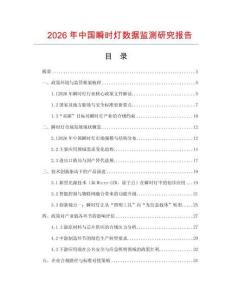 2026年中國瞬時燈數據監測研究報告