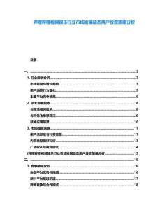 嗶哩嗶哩視頻娛樂行業市場發展動態用戶投資策略分析