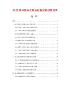 2026年中國油孔鉆頭數據監測研究報告