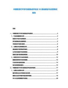 中國智慧燈桿多功能集成評估及5G基站建設與運營模式報告