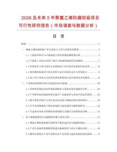 2026及未來5年聚氯乙烯防腐軟板項目可行性研究報告（市場調(diào)查與數(shù)據(jù)分析）