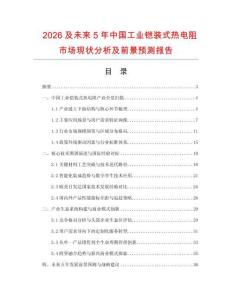 2026及未來5年中國工業(yè)鎧裝式熱電阻市場現(xiàn)狀分析及前景預(yù)測報(bào)告