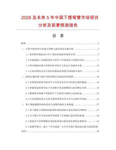 2026及未來5年中國下擺彎管市場現(xiàn)狀分析及前景預測報告