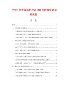 2026年中國鞋抗沖擊試驗儀數據監(jiān)測研究報告