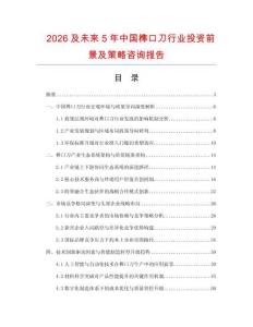 2026及未來5年中國榫口刀行業(yè)投資前景及策略咨詢報告
