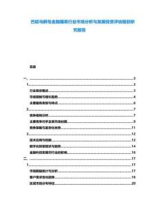 巴哈馬群島金融服務行業市場分析與發展投資評估規劃研究報告