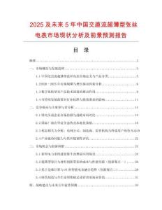 2025及未來5年中國交直流超薄型張絲電表市場現(xiàn)狀分析及前景預測報告