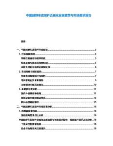 中國(guó)越野車(chē)改裝件合規(guī)化發(fā)展政策與市場(chǎng)需求報(bào)告