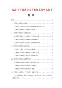 2026年中國漂白浴巾數據監測研究報告