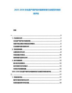 2025-2030文化遺產保護技術最新研發行業規范市場標準評估
