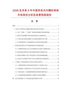 2026及未來5年中國多塊式內螺紋球閥市場現狀分析及前景預測報告