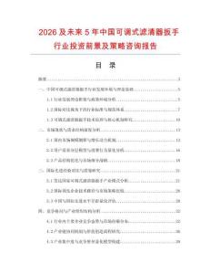 2026及未來5年中國可調式濾清器扳手行業投資前景及策略咨詢報告