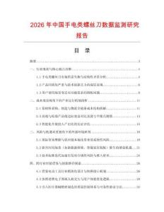 2026年中國手電類螺絲刀數(shù)據(jù)監(jiān)測研究報告