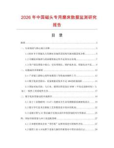 2026年中國磁頭專用磨床數據監測研究報告