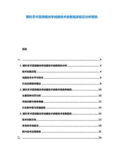 眼科手術(shù)顯微鏡光學(xué)成像技術(shù)參數(shù)臨床驗(yàn)證分析報(bào)告