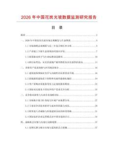 2026年中國花崗光玻數(shù)據(jù)監(jiān)測研究報告