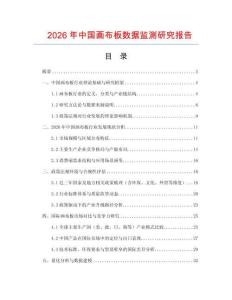 2026年中國畫布板數據監測研究報告
