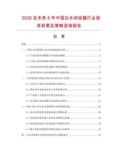2026及未來5年中國白水回收器行業投資前景及策略咨詢報告