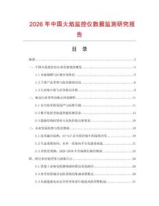 2026年中國火焰監控儀數據監測研究報告