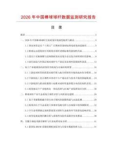 2026年中國棒球球桿數據監測研究報告
