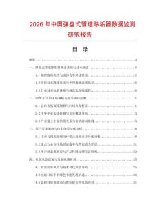 2026年中國彈盤式管道除垢器數據監測研究報告