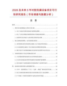 2026及未來5年襯膠防腐設(shè)備項(xiàng)目可行性研究報(bào)告（市場(chǎng)調(diào)查與數(shù)據(jù)分析）