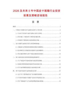 2026及未來5年中國皮卡尾箱行業投資前景及策略咨詢報告