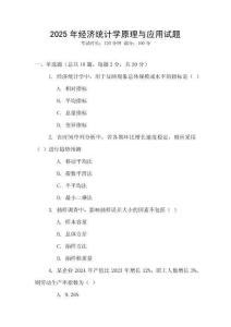 2025年經(jīng)濟統(tǒng)計學原理與應用試題