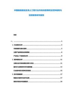 中國船舶建造及海上工程行業(yè)市場深度調(diào)研及競爭格局與投資前景研究報告