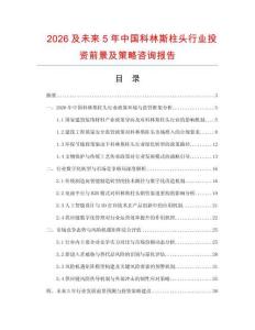 2026及未來5年中國科林斯柱頭行業(yè)投資前景及策略咨詢報告