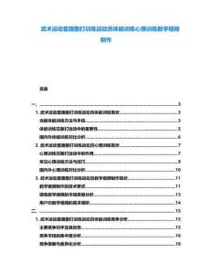 武術運動套路散打訓練運動員體能訓練心理訓練教學視頻制作