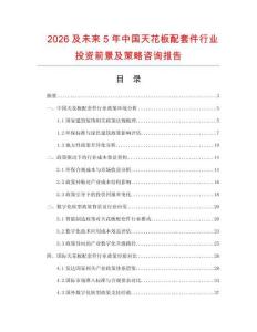 2026及未來5年中國天花板配套件行業(yè)投資前景及策略咨詢報(bào)告