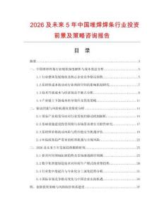 2026及未來5年中國堆焊焊條行業(yè)投資前景及策略咨詢報告