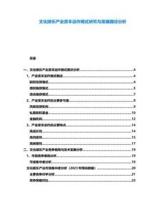 文化娛樂產業資本運作模式研究與發展路徑分析