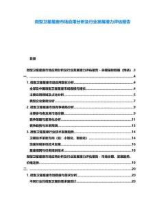 微型衛星星座市場應用分析及行業發展潛力評估報告