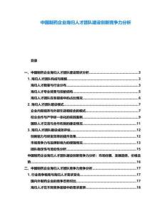 中國制藥企業(yè)海歸人才團(tuán)隊建設(shè)創(chuàng)新競爭力分析