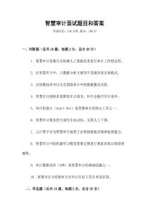 智慧審計面試題目和答案