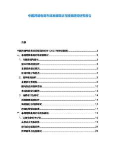 中國跨境電商市場發展現狀與投資趨勢研究報告